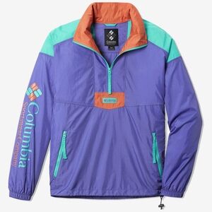 Columbia Mens Riptide Santa Ana Anorak Purple Lotus/Aqua